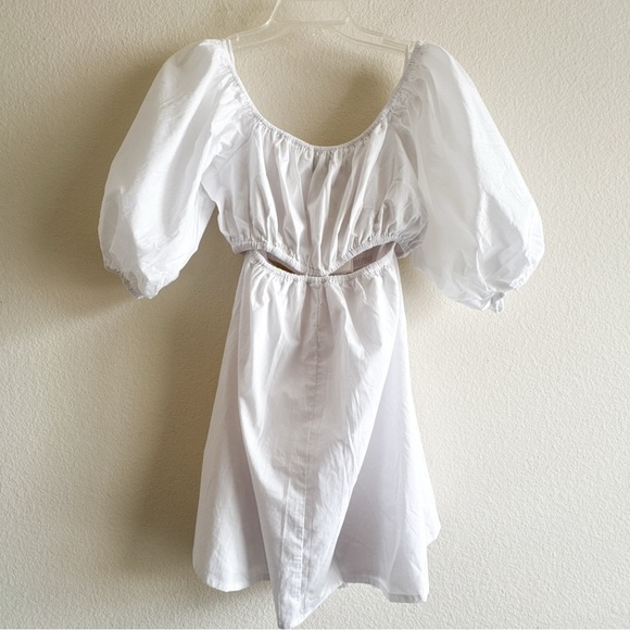 Faithfull the Brand New Gabrielli Mini Dress cut out White Size M/ US 6 - Picture 7 of 10